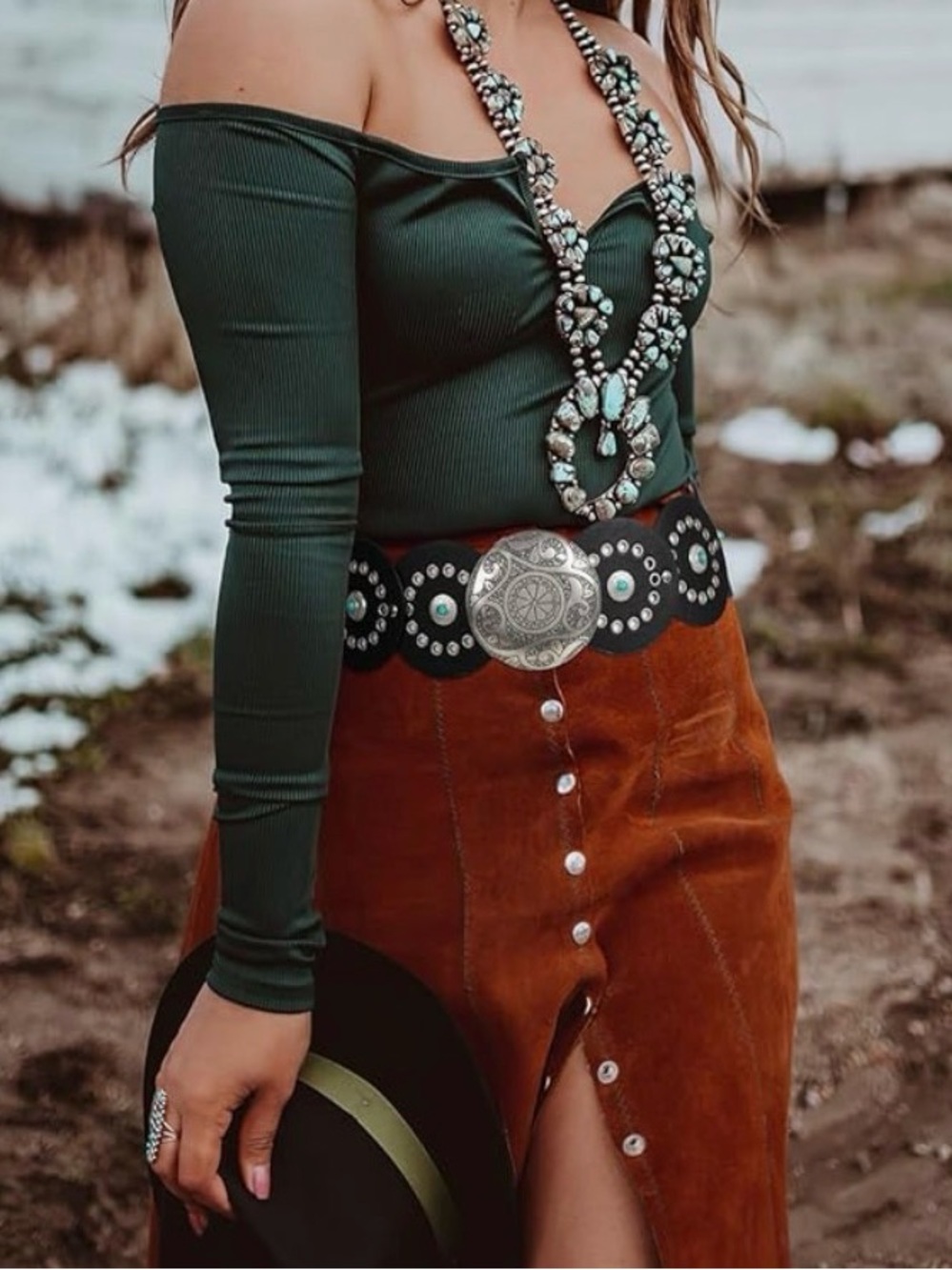 Cowgirl Belt  Concho Belt, Boho Western Belt, Vintage Style Oval New
